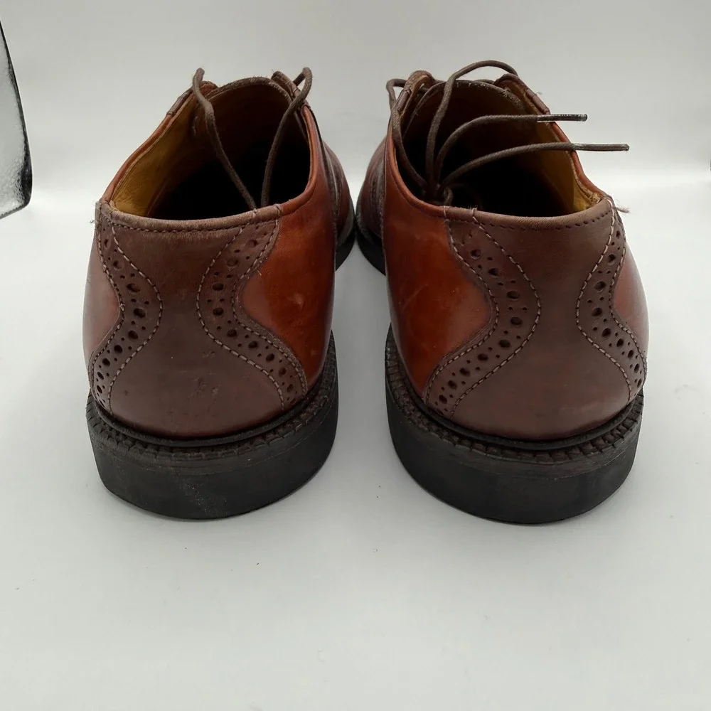 Allen Edmonds Shelton Brown Two Tone Leather Saddle Oxford Shoes Mens 10.5 C